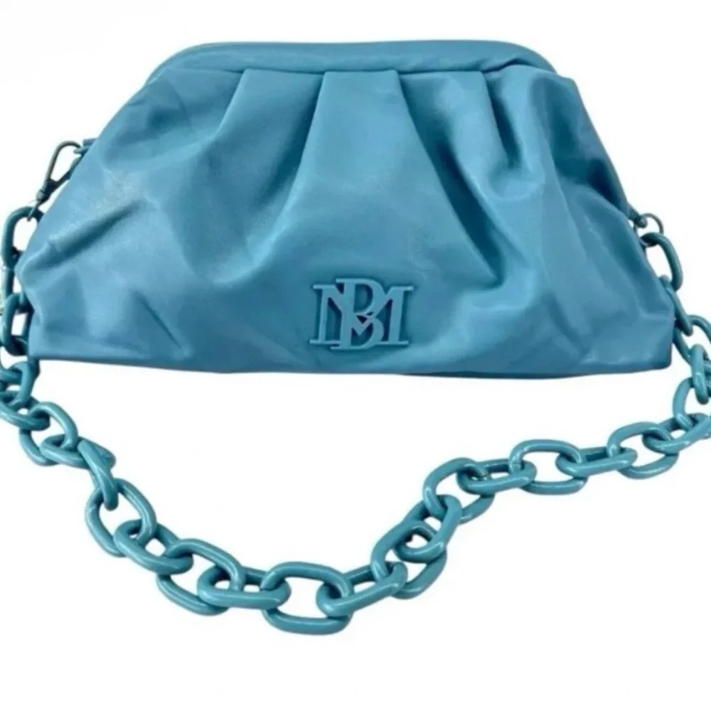 NWT Badgley Mischka Blue Dumpling Clutch